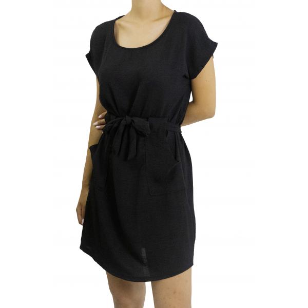 Vestito corto con fiocco girocollo 